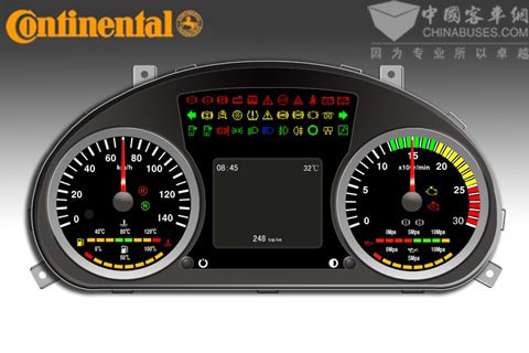 德国大陆汽车busic-a客车智能组合仪表效果图